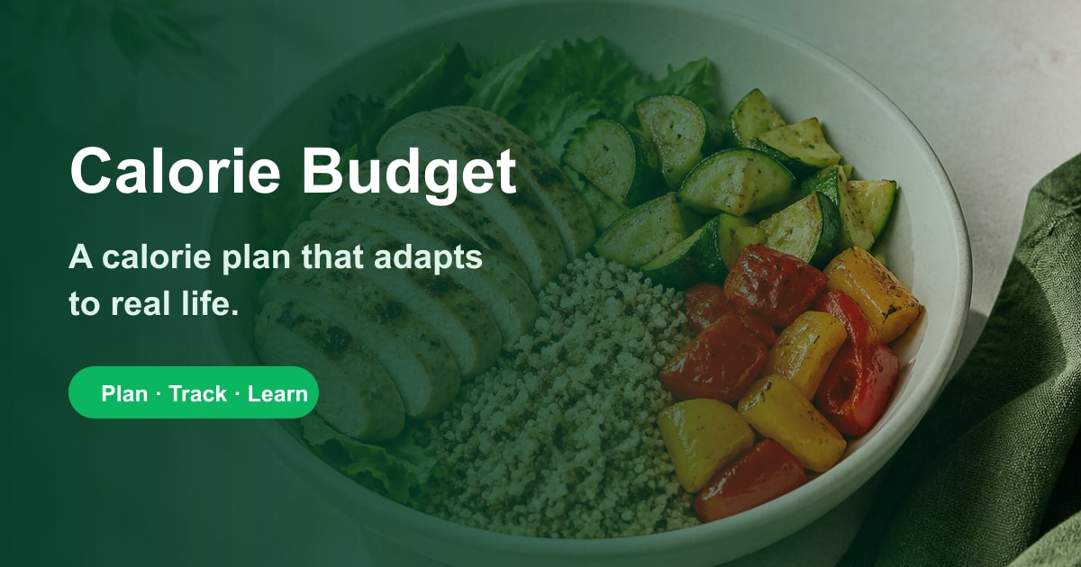 Calorie Budget — a calorie plan that adapts to real life. Plan, track and learn.